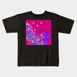 Cyber Moth Vaporwave Kids T-Shirt